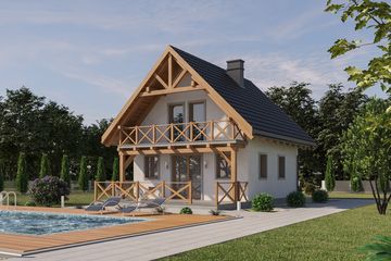  Projekt domu L-242 murowany (SLU1038) - projekt domu parterowego z poddaszem - Zdjęcie 2