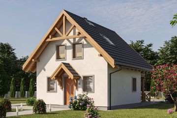  Projekt domu L-242 murowany (SLU1038) - projekt domu parterowego z poddaszem - Zdjęcie 1
