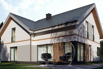  Projekt domu uA353 (WCB1485) - projekt domu parterowego z poddaszem - Zdjęcie 3