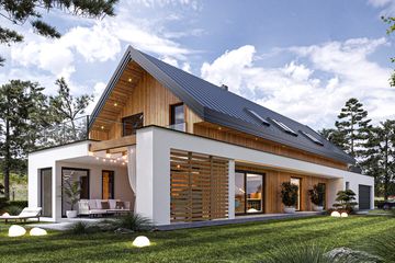  Projekt domu Nasza Stodoła (KRY1001) - projekt domu parterowego z poddaszem - Zdjęcie 1