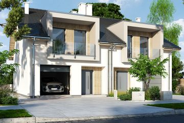  Projekt domu Diana 3 bliźniak (WRR1138) - projekt domu parterowego z poddaszem - Zdjęcie 1