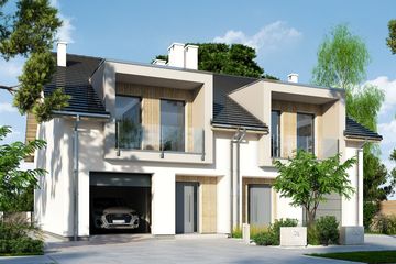  Projekt domu Diana 3 bliźniak (WRR1138) - projekt domu parterowego z poddaszem - Zdjęcie 1