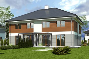  Projekt domu Zyta II z garażem 1-st. bliźniak [A-BL] (WRF2397) - projekt domu z pełnym piętrem - Zdjęcie 2