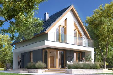  Projekt domu Kruszyna 3 (BSA2359) - projekt domu parterowego z poddaszem - Zdjęcie 1