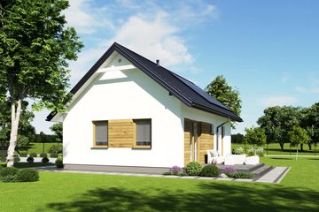 Projekt domu N31-BG - parterowy dom o powierzchni 53,14 m², dach dwuspadowy - ujęcie 4