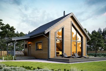  Projekt domu Erna 3 drewniana (BSE1239) - projekt domu parterowego - Zdjęcie 2