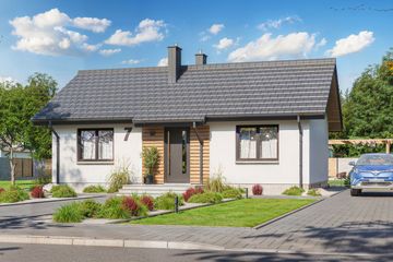 Projekt domu Tebe 7 - parterowy dom o powierzchni 60 m², dach dwuspadowy - ujęcie 3