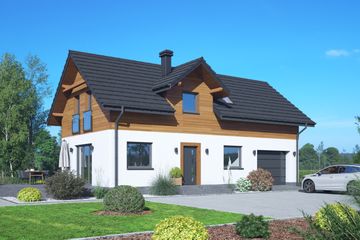  Projekt domu Cedry ag m (KRP2732) - projekt domu parterowego z poddaszem - Zdjęcie 1