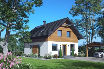  Projekt domu Gładyszowo a3 (KRP2733) - projekt domu parterowego z poddaszem - Zdjęcie 1