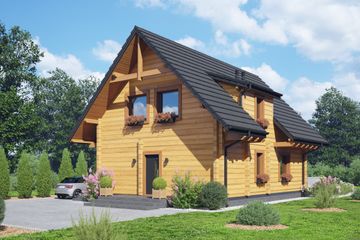  Projekt domu Gniazdowo a3 dw (KRP2736) - projekt domu parterowego z poddaszem - Zdjęcie 1
