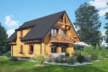  Projekt domu Gniazdowo a3 dw (KRP2736) - projekt domu parterowego z poddaszem - Zdjęcie 2