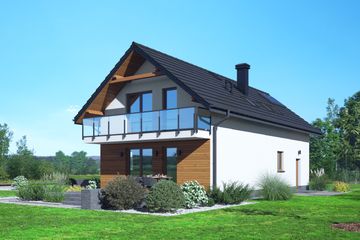  Projekt domu Miłowo ag m (KRP2743) - projekt domu parterowego z poddaszem - Zdjęcie 2