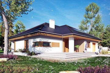  Projekt domu Jerzynka II z garażem 1-st. [A] (WRF2405) - projekt domu parterowego - Zdjęcie 2