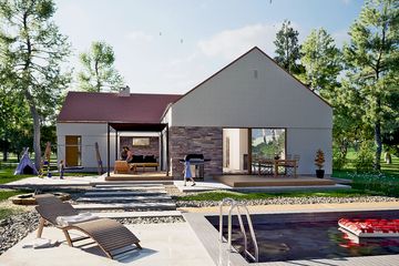  Projekt domu Pleszka z garażem 1-st. [A] (WRF2407) - projekt domu parterowego - Zdjęcie 3