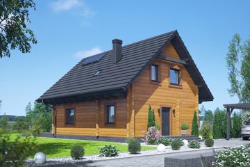  Projekt domu Grodziec a3 dw (KRP2745) - projekt domu parterowego z poddaszem - Zdjęcie 2