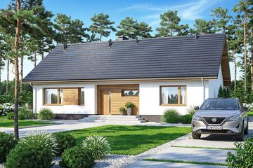 Projekt domu Mokka plus - parterowy dom o powierzchni 110 m², dach dwuspadowy - ujęcie 2