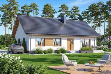 Projekt domu Mokka plus - parterowy dom o powierzchni 110 m², dach dwuspadowy - ujęcie 3