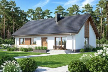 Projekt domu Mokka plus - parterowy dom o powierzchni 110 m², dach dwuspadowy - ujęcie 4