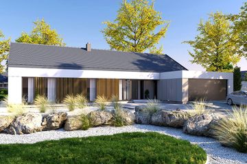  Projekt domu DomPasja 61 B (BBE1054) - projekt domu parterowego - Zdjęcie 1