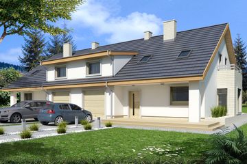  Projekt domu Jaś b - segment lewy (WRD3185) - projekt domu parterowego z poddaszem - Zdjęcie 1