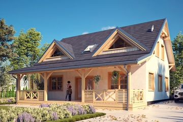  Projekt domu Puszek 2 dr-T (BSA2362) - projekt domu parterowego z poddaszem - Zdjęcie 1