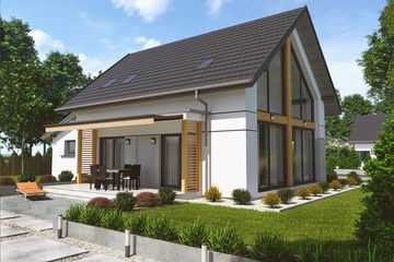  Projekt domu Monza OZE (SLN2823) - projekt domu parterowego z poddaszem - Zdjęcie 2