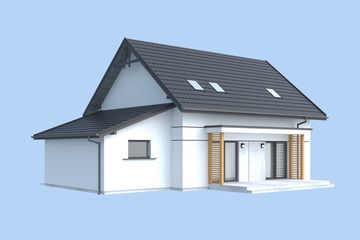  Projekt domu Monza OZE (SLN2823) - projekt domu parterowego z poddaszem - Zdjęcie 3