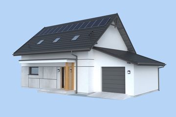  Projekt domu Monza OZE (SLN2823) - projekt domu parterowego z poddaszem - Zdjęcie 4