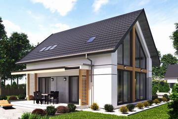  Projekt domu Monza 2 OZE szkielet drewniany (SLN2832) - projekt domu parterowego z poddaszem - Zdjęcie 1