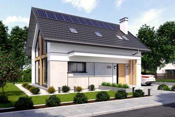  Projekt domu Monza 2 OZE szkielet drewniany (SLN2832) - projekt domu parterowego z poddaszem - Zdjęcie 2