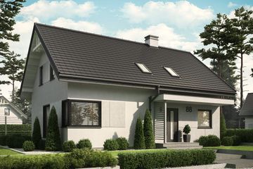  Projekt domu Trypolis 5 szkielet drewniany (SLN2820) - projekt domu parterowego z poddaszem - Zdjęcie 1
