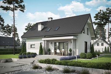  Projekt domu Trypolis 5 szkielet drewniany (SLN2820) - projekt domu parterowego z poddaszem - Zdjęcie 2