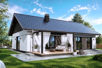 Projekt domu Tani w budowie 2 - parterowy dom o powierzchni 99,92 m², dach dwuspadowy - ujęcie 2