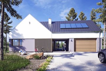  Projekt domu Pleszka II z garażem 1-st. [A] (WRF2408) - projekt domu parterowego - Zdjęcie 1