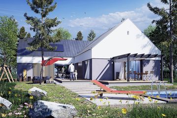  Projekt domu Pleszka II z garażem 1-st. [A] (WRF2408) - projekt domu parterowego - Zdjęcie 3