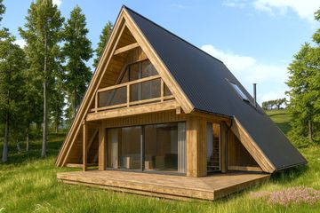  Projekt domu letniskowego L-321 Brda (SLU1042) - projekt domu letniskowego parterowego z poddaszem - Zdjęcie 1