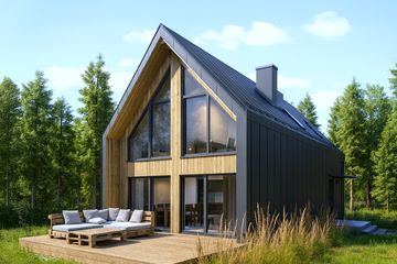  Projekt domu L-302X (SLU1043) - projekt domu parterowego z poddaszem - Zdjęcie 1