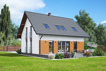  Projekt domu Tomaszów 35 pcr (KRP2747) - projekt domu parterowego z poddaszem - Zdjęcie 1