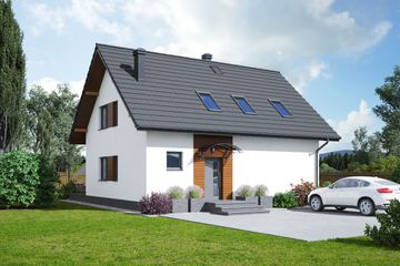  Projekt domu Tomaszów 35 pcr (KRP2747) - projekt domu parterowego z poddaszem - Zdjęcie 2