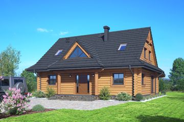  Projekt domu Chmielniki małe dw 72 (KRP2754) - projekt domu parterowego z poddaszem - Zdjęcie 1