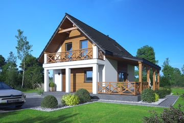  Projekt domu Gajówko 5m (KRP2755) - projekt domu parterowego z poddaszem - Zdjęcie 1