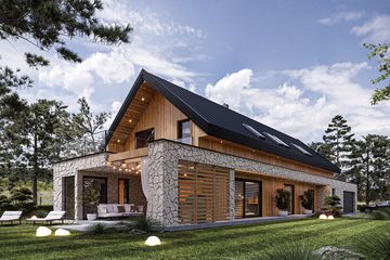  Projekt domu Nasza Stodoła wersja szkieletowa (KRY1006) - projekt domu parterowego z poddaszem - Zdjęcie 2
