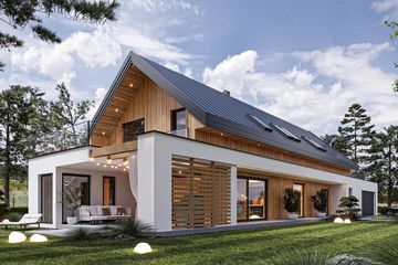  Projekt domu Nasza Stodoła wersja szkieletowa (KRY1006) - projekt domu parterowego z poddaszem - Zdjęcie 1