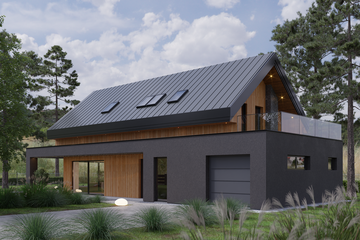  Projekt domu Nasza Stodoła M wersja szkieletowa (KRY1007) - projekt domu parterowego z poddaszem - Zdjęcie 2