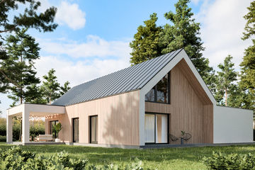  Projekt domu Nasza Stodoła Parterowa z garażem wersja szkieletowa (KRY1008) - projekt domu parterowego - Zdjęcie 2