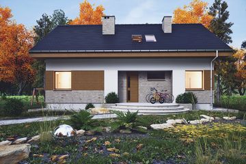  Projekt domu Paprotka bez garażu [B] (WRF2414) - projekt domu parterowego z poddaszem - Zdjęcie 2