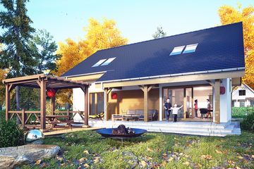  Projekt domu Paprotka bez garażu [B] (WRF2414) - projekt domu parterowego z poddaszem - Zdjęcie 4