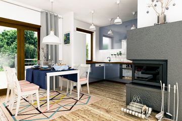  Projekt domu Grab z garażem 1-st. bliźniak [A1-ZBL1] (WRF2411) - projekt domu parterowego z poddaszem - Zdjęcie 4