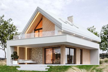  Projekt domu Nasza Stodoła S wersja szkieletowa (KRY1010) - projekt domu parterowego z poddaszem - Zdjęcie 1