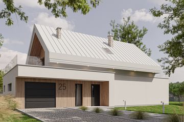  Projekt domu Nasza Stodoła S powiększona wersja szkieletowa (KRY1011) - projekt domu parterowego z poddaszem - Zdjęcie 2